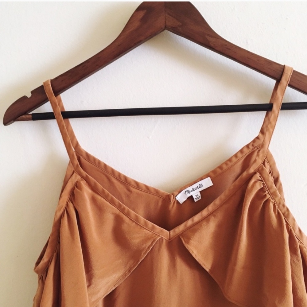 Madewell Silk Akorn Cami tank Drape Cold Shoulder - Picture 4 of 5